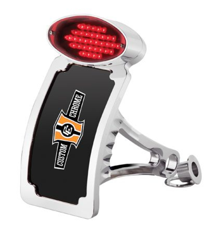 CURVED SIDE MOUNT LICENSE PLATE WITH CATEYE TAILLIGHT 640906