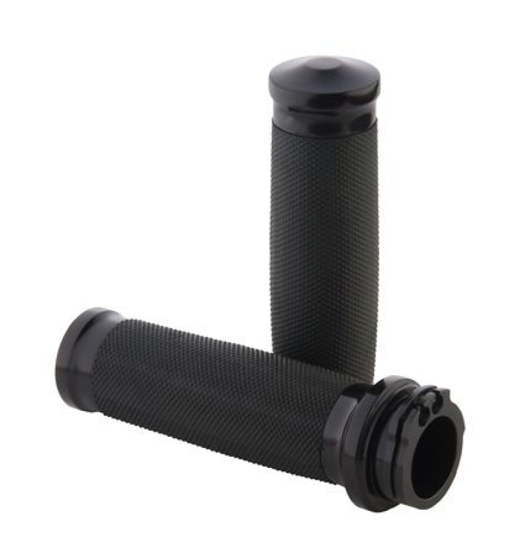 TORNADO BILLET RUBBER GRIPS BLACK - ALL MODELS 73-17 EXC. TBW 604941