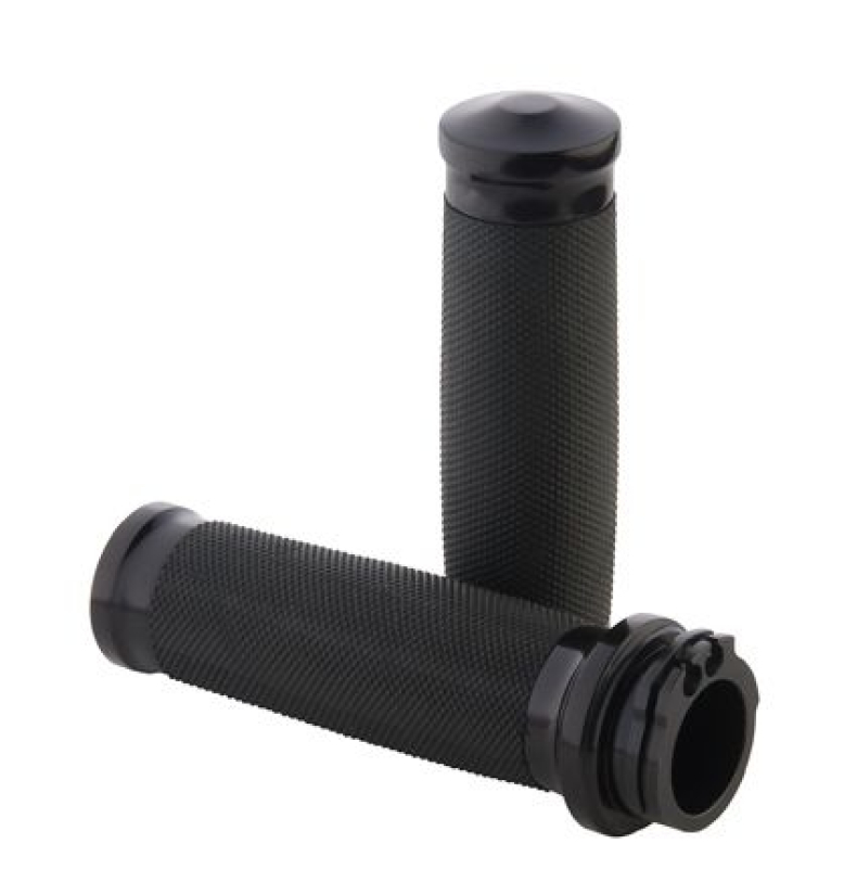 TORNADO BILLET RUBBER GRIPS BLACK - ALL MODELS 73-17 EXC. TBW 604941