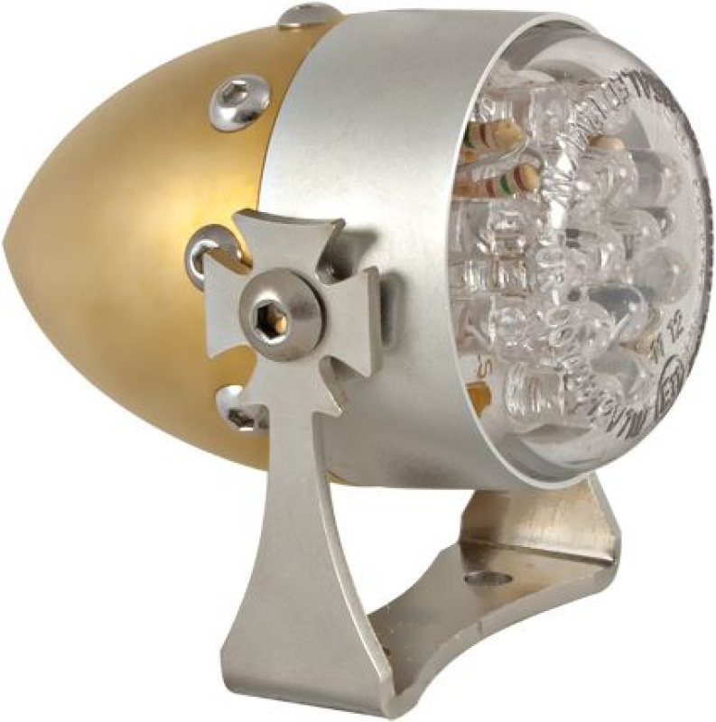 RETRO-TAILLIGHT BRASS/ALU,MATT,IRONCROSS 685651