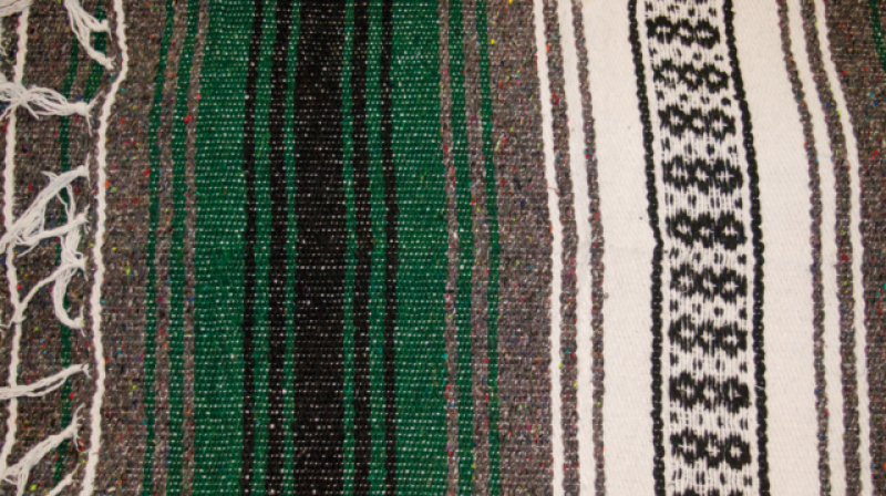 MEXICAN BLANKET FOREST GREEN/CHARCOAL/WH 755303