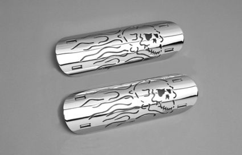 FLAMING SKULL MUFFLER H/SHLDS. 14129