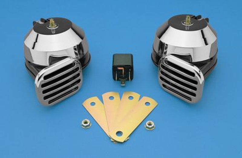 CHROME ELECTRIC HORN SET 12528