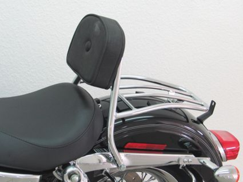 CHROME SISSY BAR RACK WITH PAD 06-DYNA 682356