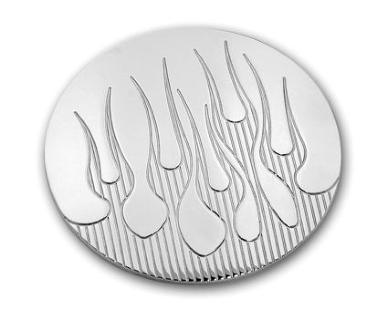 INSERT DERBY COVER,FLAMES, CHROME DISCONTINUED 614502