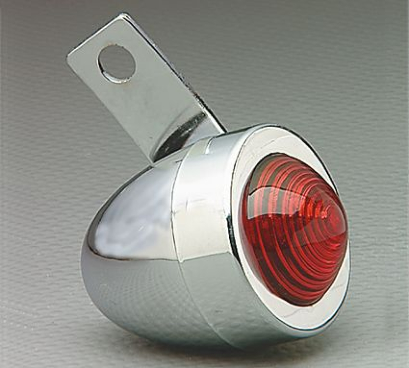 CHROME BULLET LIGHTS WITH BRACKET, RED LENS 280055