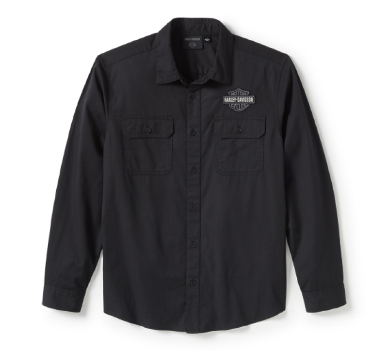 MIESTEN PITKÄHIHAINEN H-D KAULUSPAITA B&S 96511-25VM