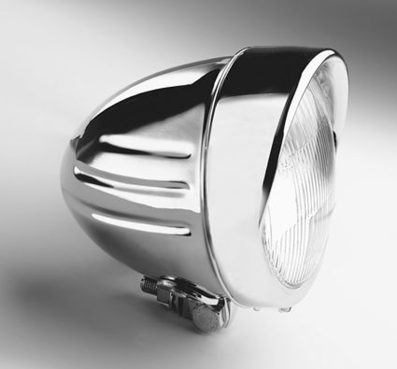 CUSTOM SCALLOPED 4 1/2" HEADLIGHT, CHROME 12721