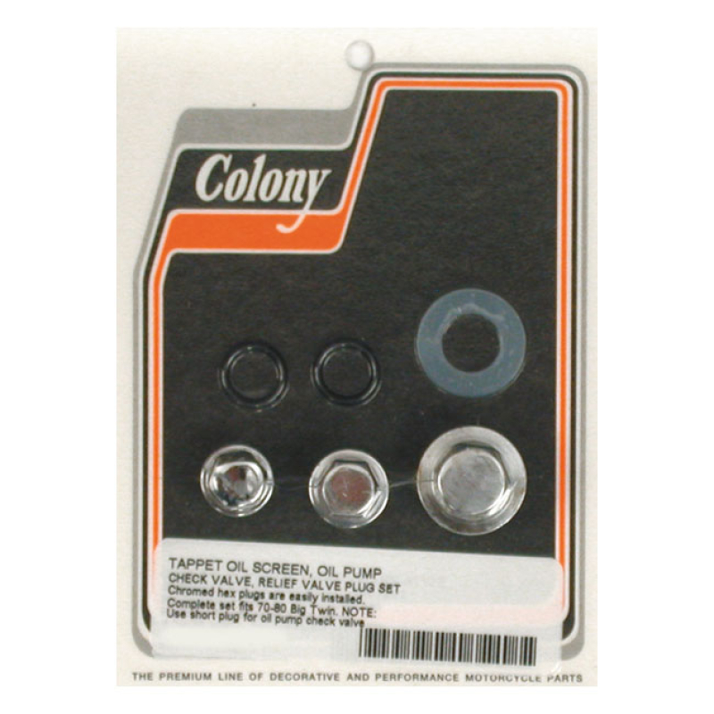 COLONY OIL PUMP AND CRANKCASE PLUG SET HEX 3 PLUG SET 501880