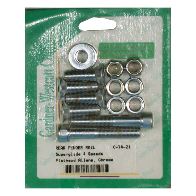 GARDNER-WESTCOTT, FENDER STRUT MOUNT KIT. CHROME ALLEN HEAD USED TO MO 502140
