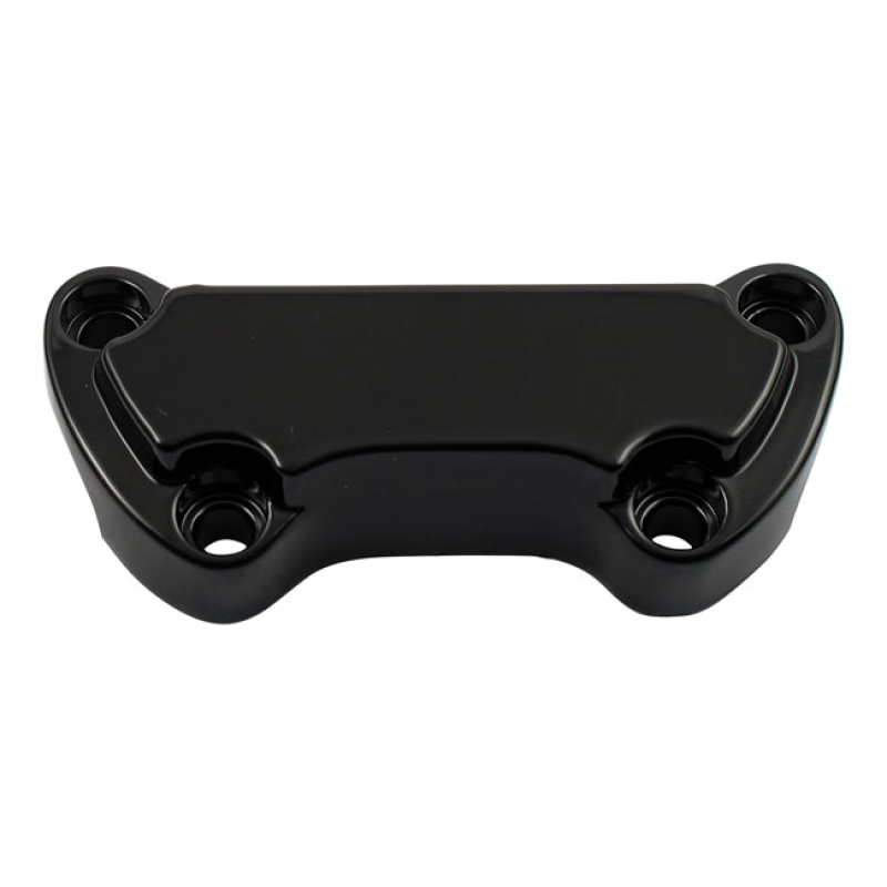HANDLEBAR TOP CLAMP, WITHOUT SKIRT BLACK, \SCALLOPED.   FITS OEM STYLE 503947