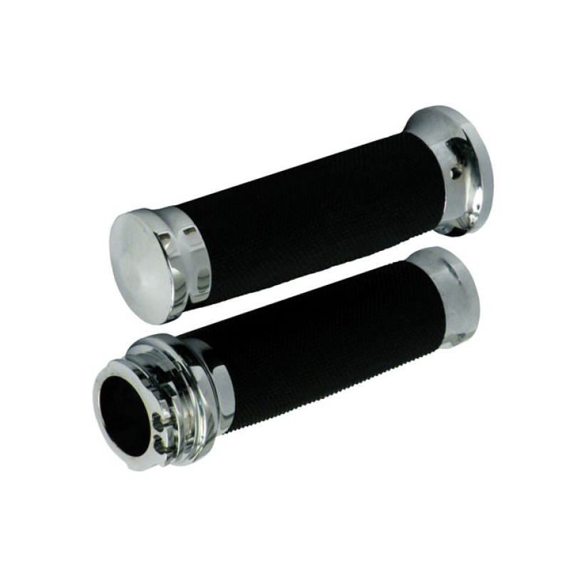 BATTLENIGHT THROTTLE GRIPS SET CHROME; BILLET ALUMINUM 74-22 H-D WITH 504734