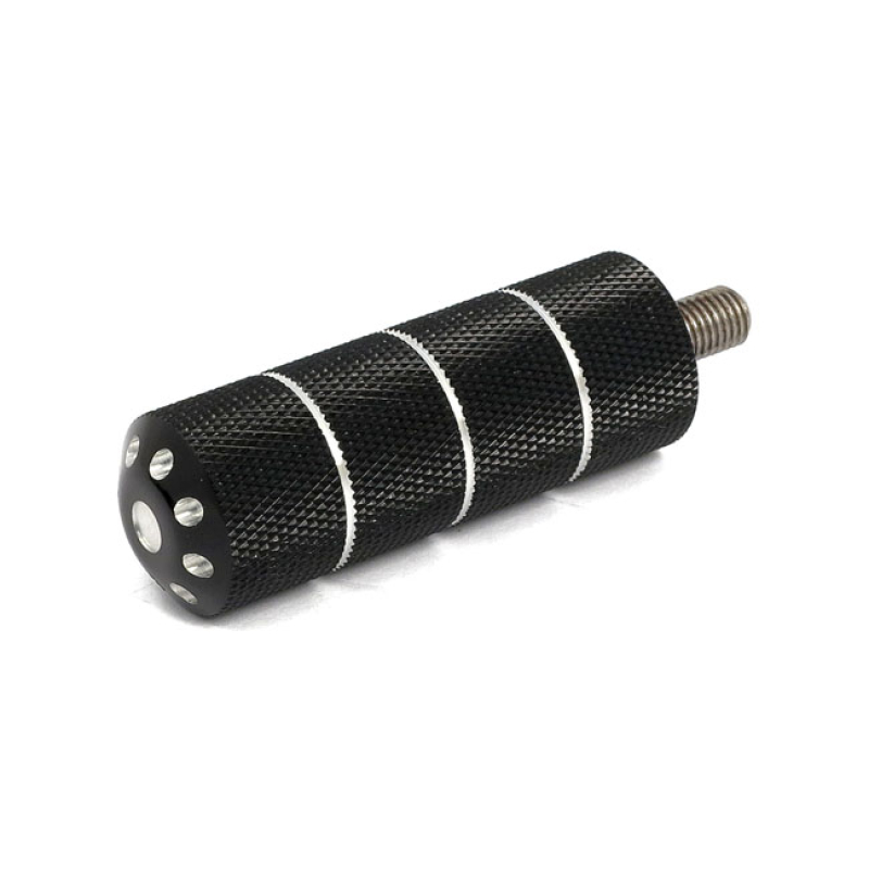 BOMBER, SHIFT/BRAKE PEG SET. KNURLED. BLACK CM BLACK CONTRAST MACHINED 505141