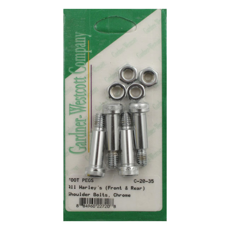 GARDNER-WESTCOTT, FOOT PEG MOUNT KIT. CHROME CHROME ALLEN HEADS (SOCKE 505215