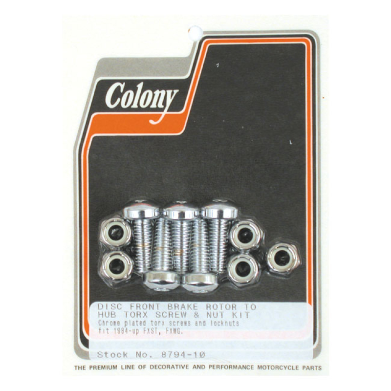 COLONY BRAKE ROTOR BOLT KIT, FLAT TORX 505272