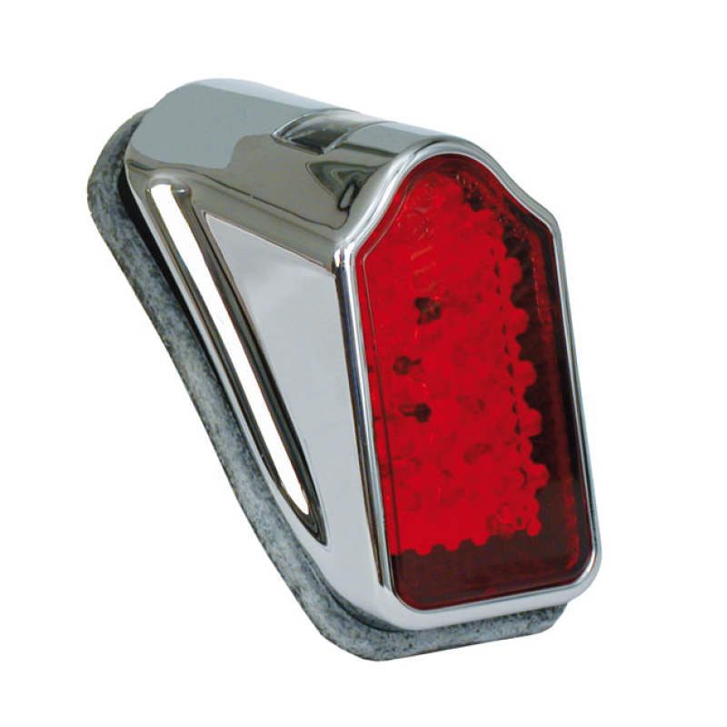 MINI LED TOMBSTONE TAILLIGHT, CHROME RED LENS WITH WHITE LEDS. THIS ON 506569