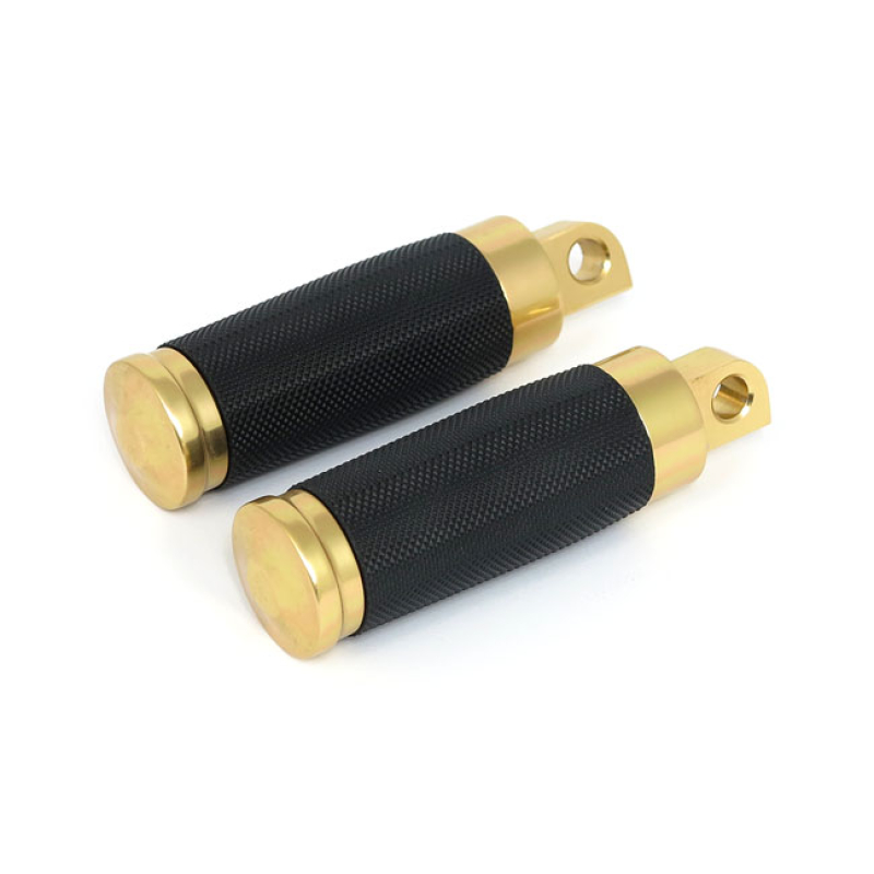 CALIBER FOOTPEGS, BRASS CLASSIC STYLED FOOTPEGS WITH A DURABLE RUBBER 509004