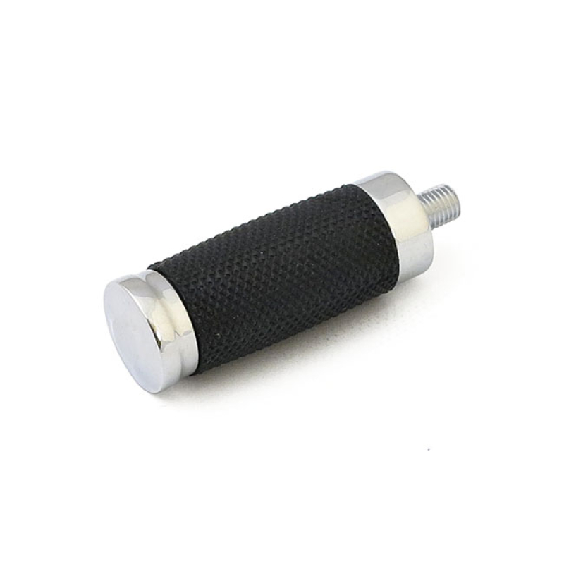 CALIBER SHIFT/BRAKE PEG, CHROME 5/16-24 THREADED. WITH DURABLE RUBBER 509006