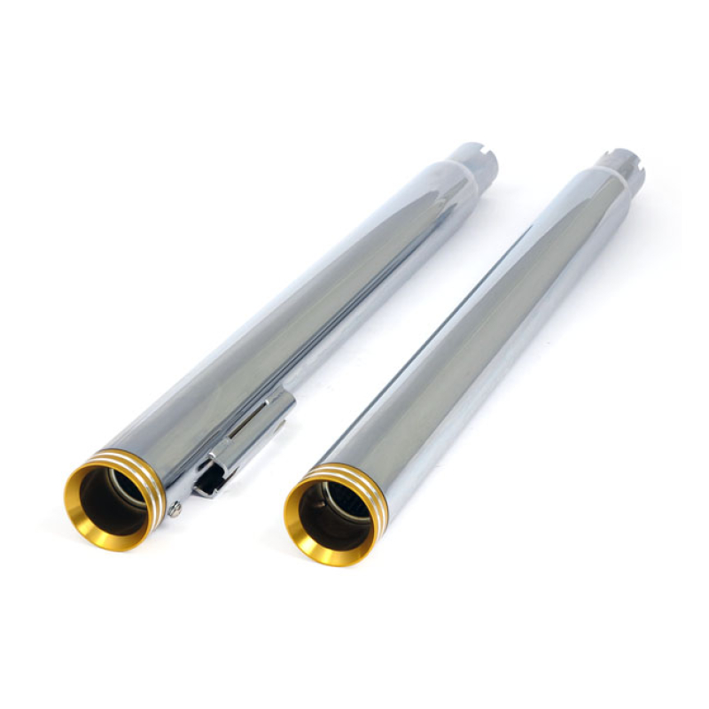 SLIP-ON SLIM TOURING MUFFLER SET 28&quot; LONG CHROME 509027