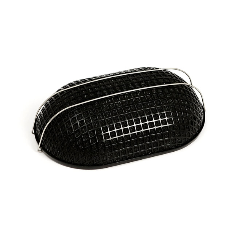 BREATHER STYLE AIR CLEANER ASSEMBLY, OVAL. BLACK CLASSIC STEEL MESH AI 509318