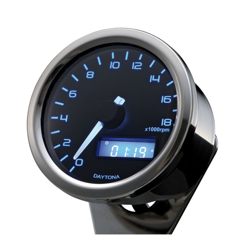VELONA 60MM TACHOMETER 18000RPM, POLISHED STAINLESS 510151