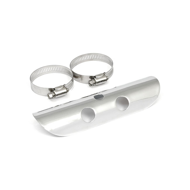 UNIVERSAL BULLET HOLE HEAT SHIELD 7" LONG CHROME 510536