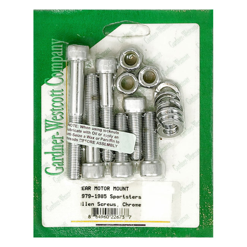 MOTOR MOUNT SET CHROME, REAR ALLEN SCREWS 510697