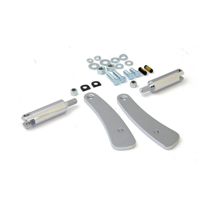 ADJUSTABLE DYNA HIGHWAY PEG MOUNT KIT, CHROME COMPLETE KIT TO MOUNT AN 511306