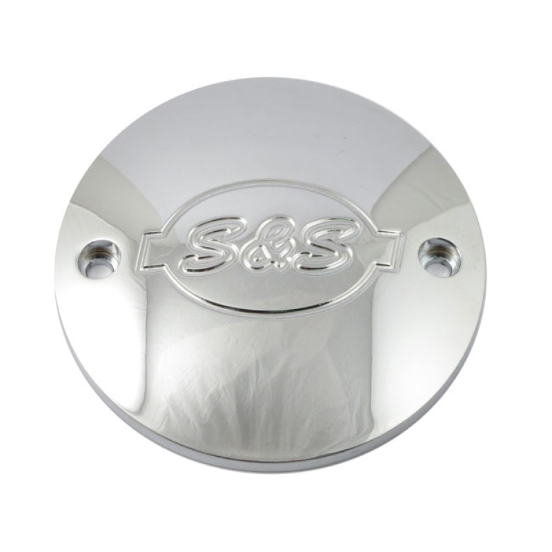 S&S, BILLET POINT COVER. LOGO CHROME PLATED BILLET ALUMINUM TIMING COV 512407