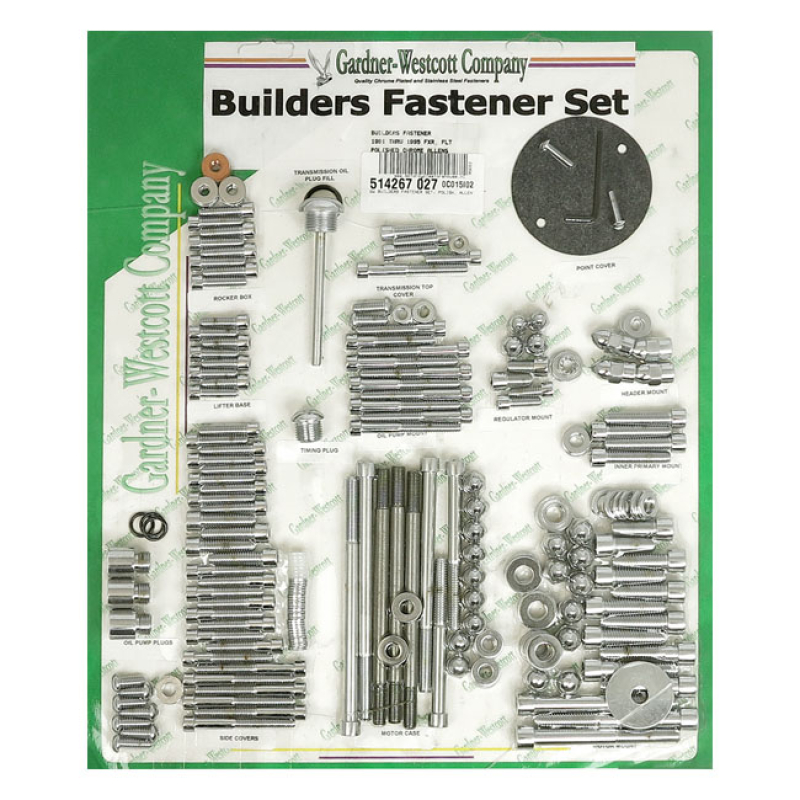 BUILDERS FASTENER SET, POLISH. ALLEN  91-95 FXR, FLT/TOURING (NU) 514267