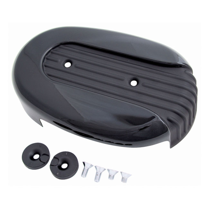 XL SPORTSTER AIR CLEANER COVER. BLACK, GROOVED OEM STYLE REPLACEMENT F 515433