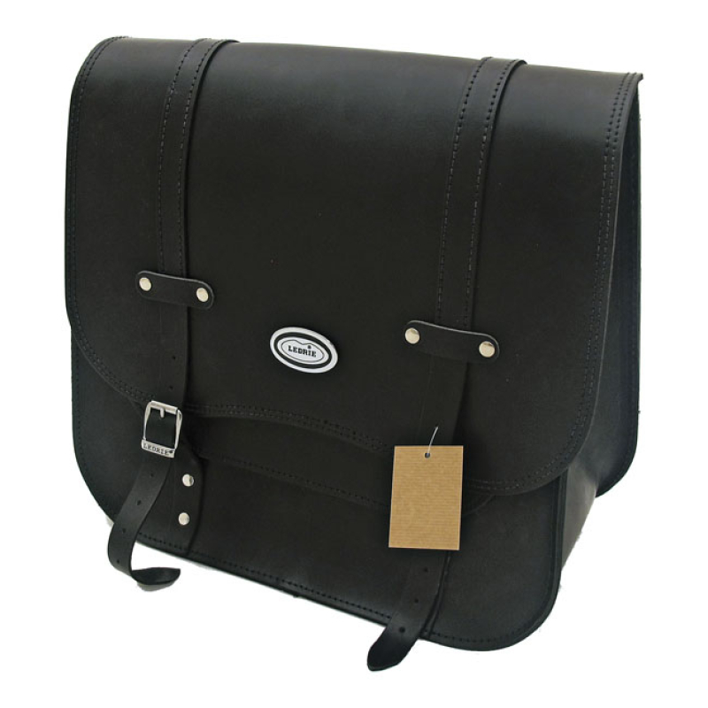 LEDRIE, SINGLE LEATHER SADDLEBAG. 30 LITER. BLACK 515816