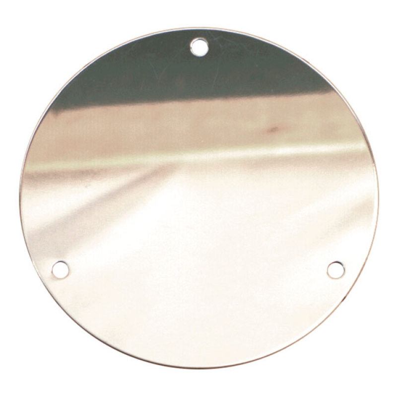 DERBY COVER, FLAT. CHROME CHROME PLATED FLAT STEEL. OEM STYLE REPRODUC 519330