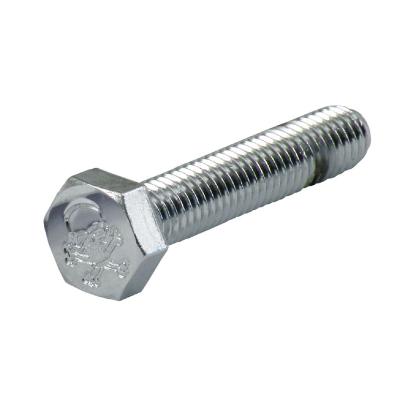 M8 X 40MM HEX BOLT, SKULL CHROME 523463