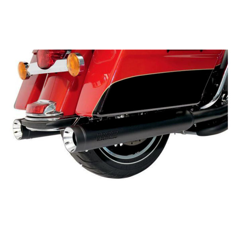 SUPERTRAPP, STOUT 4" SLIP-ON MUFFLER SET. BLACK 526512