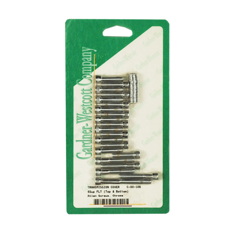 GW, TRANSMISSION TOP & BOTTOM COVER SCREW KIT. ALLEN CHROME. INCLUDES 527075
