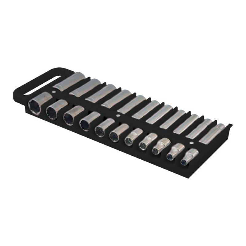 LISLE, 1/2" SOCKET HOLDER, BLACK BLACK. STRONG ABS PLASTIC. CLAMPS TO 530823