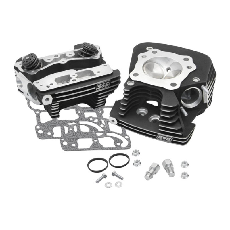 S&S, SUPERSTOCK CYLINDER HEAD KIT. BLACK BLACK POWDER COATED. STOCK ST 531830