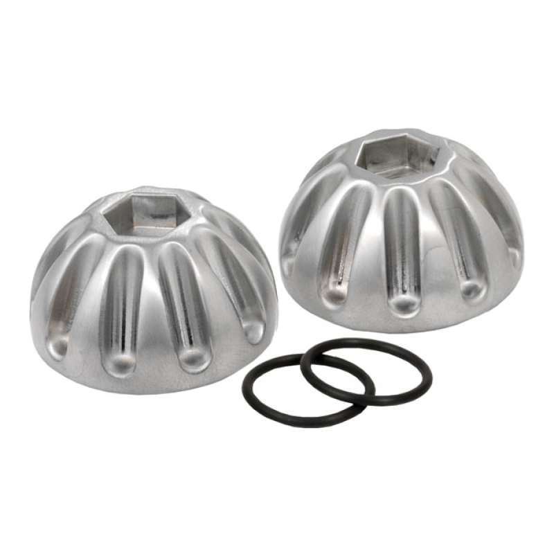 K-TECH, KNUCKLE ROCKER NUTS. FINNED, SATIN CHROME FINISH FORGED BRASS 532366