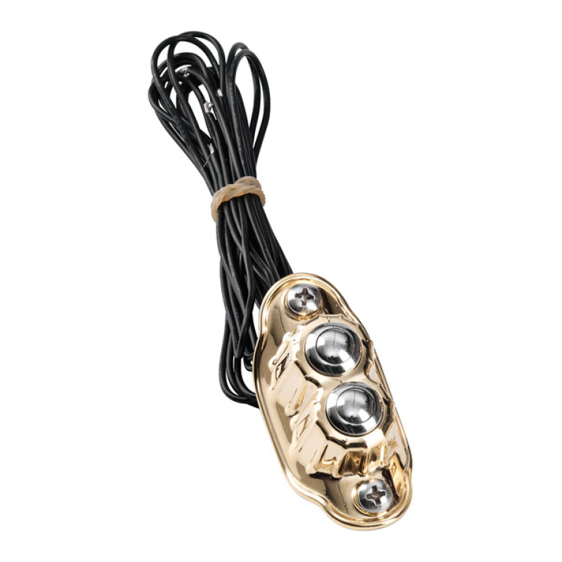 KUSTOM TECH, DELUXE HANDLEBAR SWITCH. DUAL BUTTON POLISHED FINISHED FO 532452