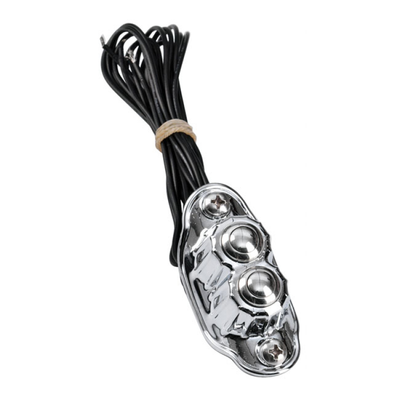 KUSTOM TECH, DELUXE HANDLEBAR SWITCH. DUAL BUTTON CHROME FINISHED FORG 532455