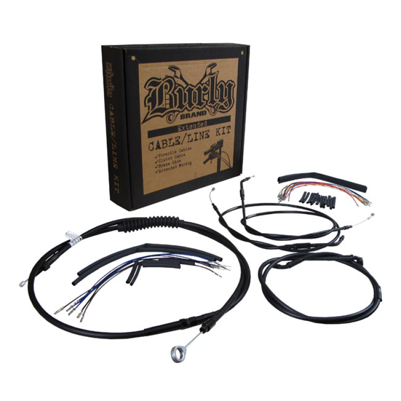 BURLY APEHANGER CABLE/LINE KIT FOR BURLY 16" APEHANGERS. BLACK CABLES. 533292