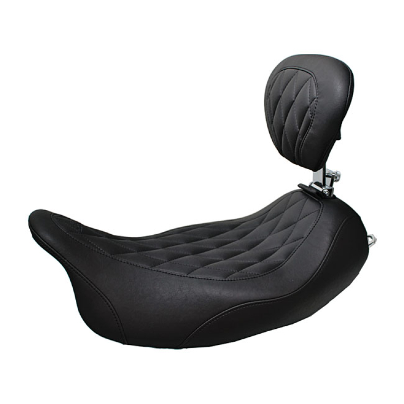 MUSTANG, WIDE TRIPPER SOLO SEAT. WITH RIDER BACKREST BLACK. 14.5" WIDE 537012