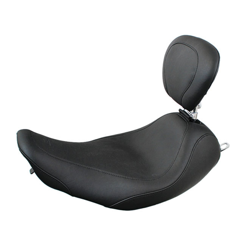 MUSTANG, WIDE TRIPPER SOLO SEAT. WITH RIDER BACKREST BLACK. 14" WIDE. 537020
