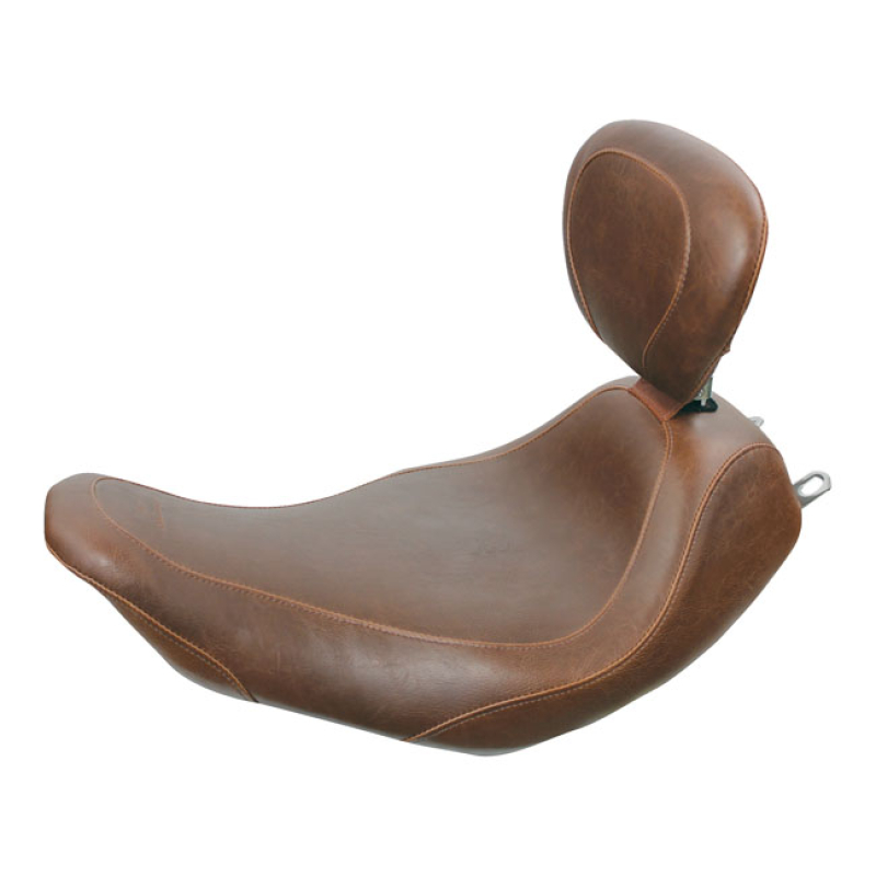 MUSTANG, WIDE TRIPPER SOLO SEAT. WITH RIDER BACKREST DISTRESSED BROWN. 537022