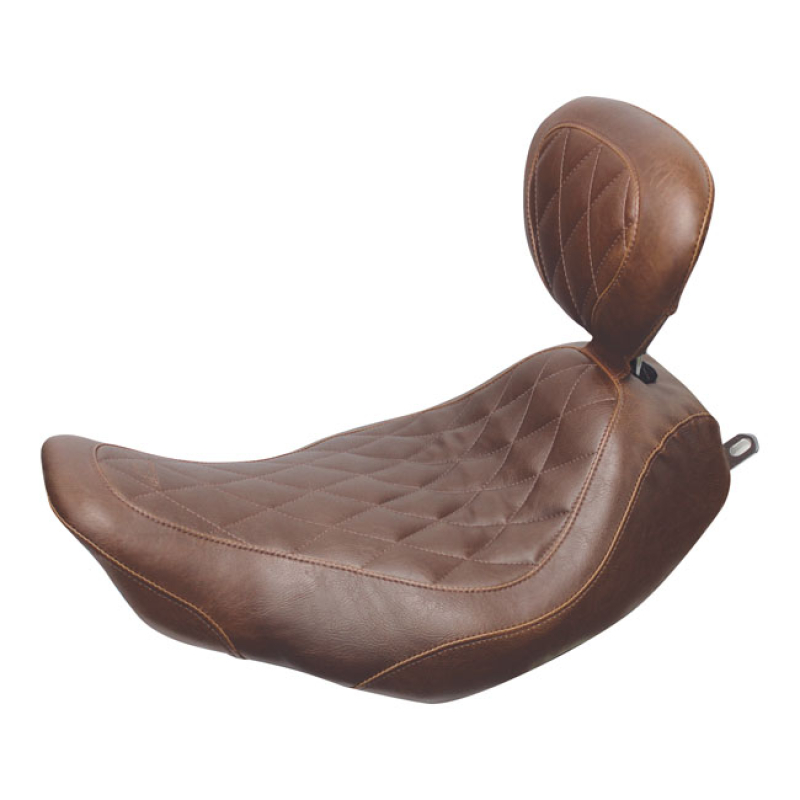 MUSTANG, WIDE TRIPPER SOLO SEAT. WITH RIDER BACKREST DISTRESSED BROWN. 537030