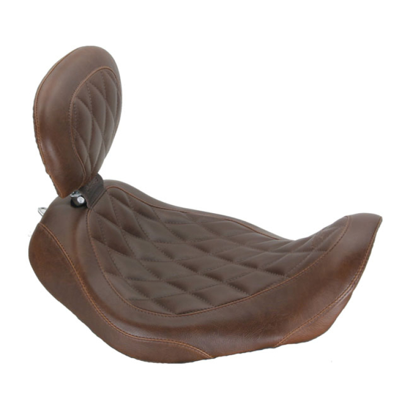 MUSTANG, WIDE TRIPPER SOLO SEAT. WITH RIDER BACKREST DISTRESSED BROWN. 537035