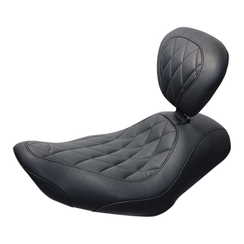 MUSTANG, WIDE TRIPPER SOLO SEAT. WITH RIDER BACKREST BLACK. 12" WIDE. 537050