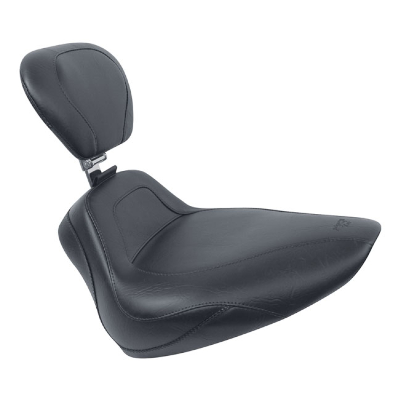 MUSTANG, SPORT TOURING SOLO SEAT, WITH RIDER BACKREST PLAIN BLACK. 15" 537159