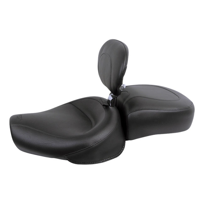 MUSTANG, WIDE TOURING SOLO SEAT. WITH RIDER BACKREST BLACK. 15" WIDE. 537302
